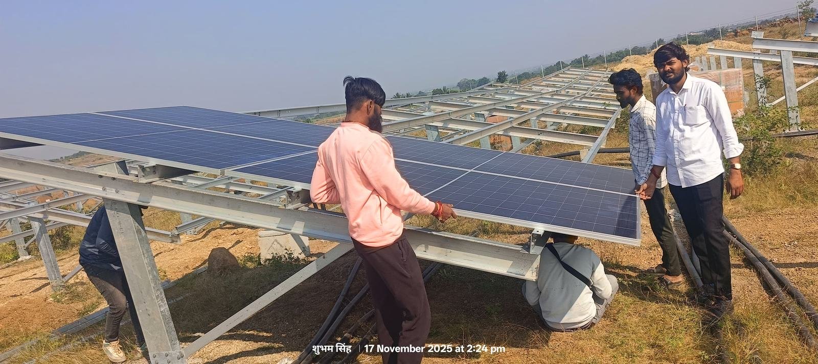 Aerial view of the Gadewadi Awaada solar farm