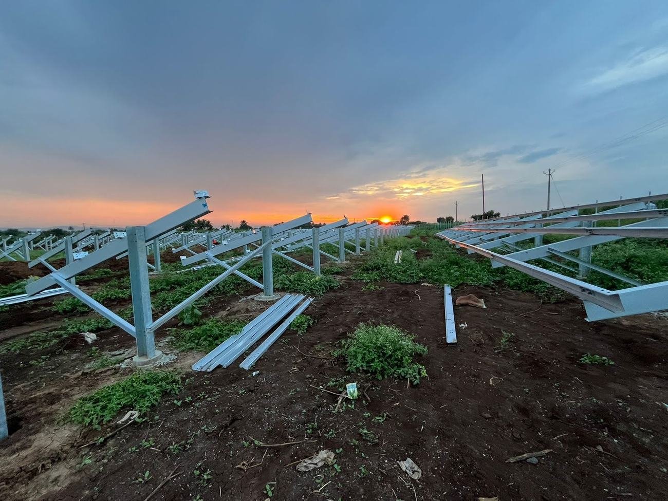 Solar panel array at the Murum Awaada solar farm